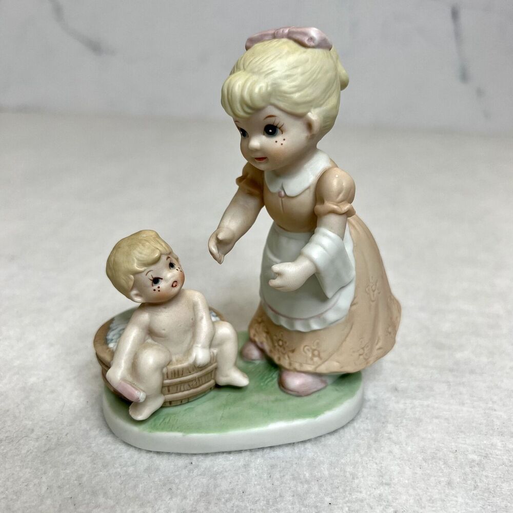 Vintage Homco Mother Washing Child Figurine
